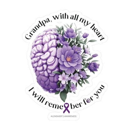 GRANDPA I Will Remember for You Waterproof Kiss-Cut Vinyl Decals