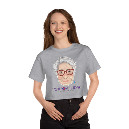 I Will Love You Forever Abuelita Boricua Women's Flowy Cropped Tee