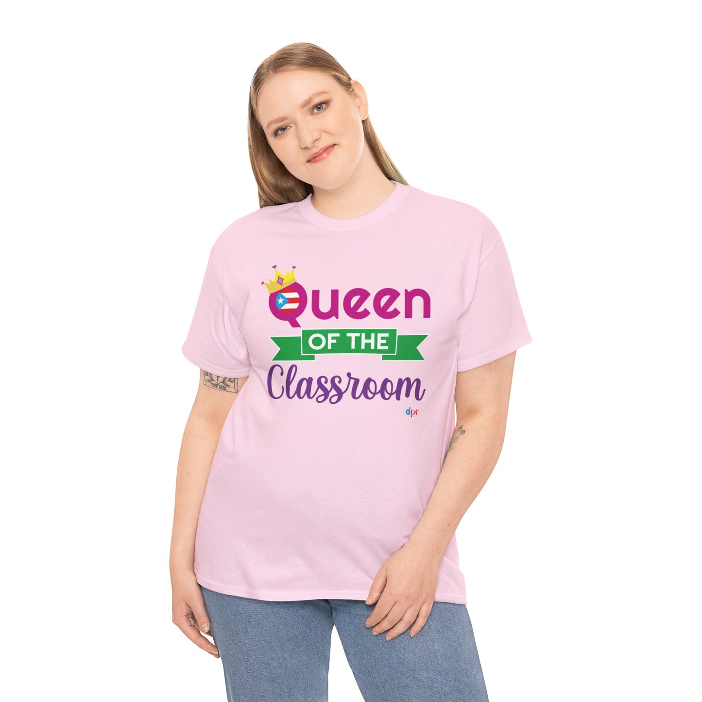 Queen of the Classroom - Back to School Boricua Teacher Heavy Cotton Tee