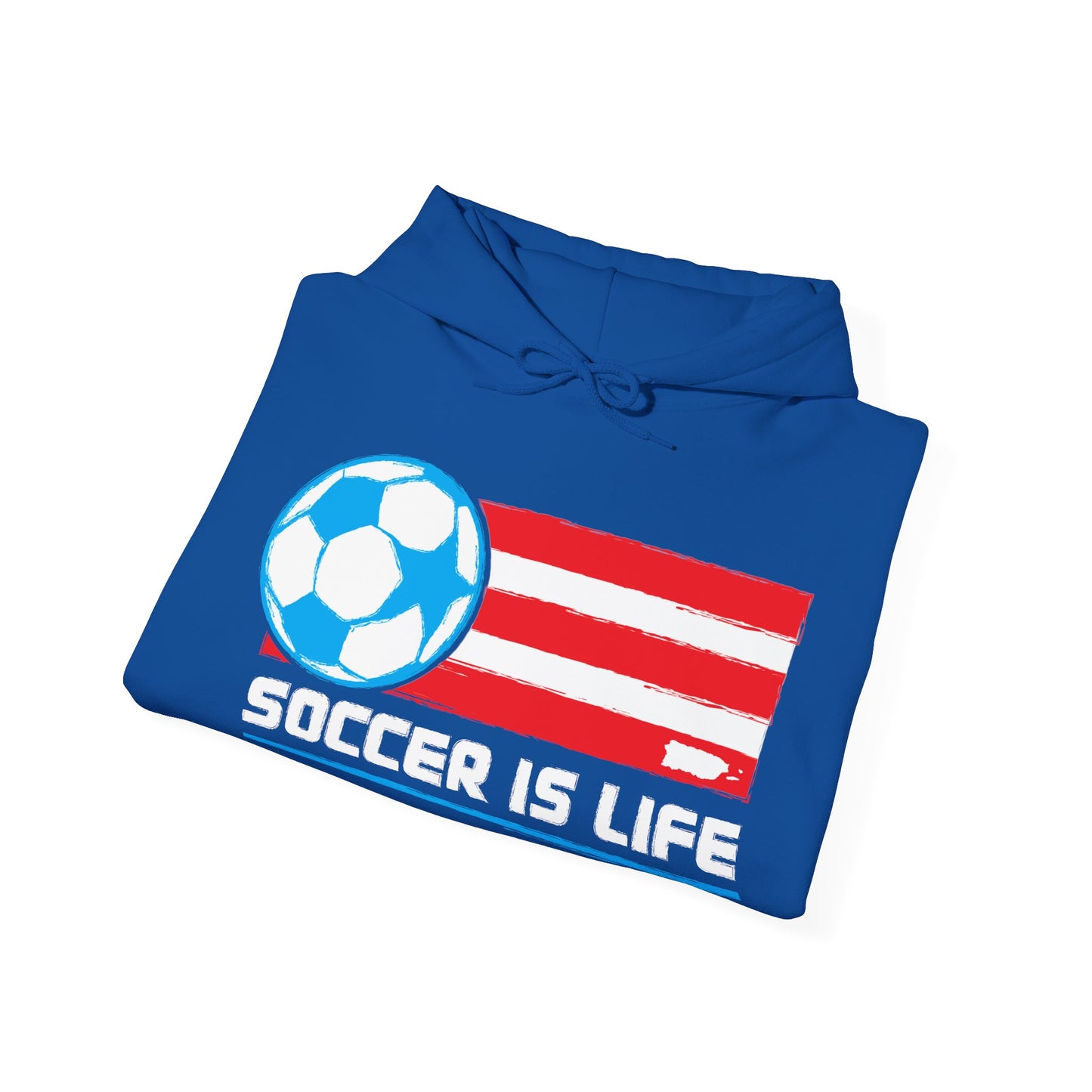 Soccer is life Puerto Rican Flag Unisex Heavy Blend™ Boricua-Style Hoodies