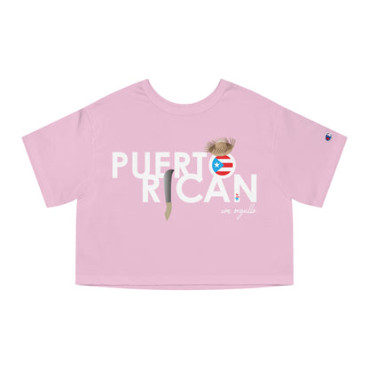 Puerto Rican con orgullo 2 Flowy Cropped Tee