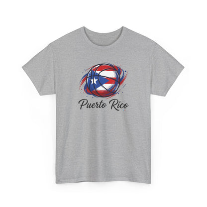 Puerto Rico Basketball Flag 2 | Unisex Heavy Cotton T-Shirt