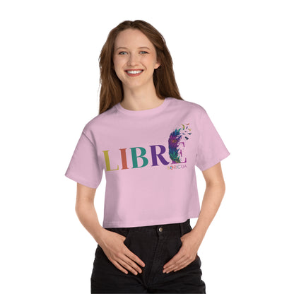 LIBRE BORICUA Flowy Cropped Tee