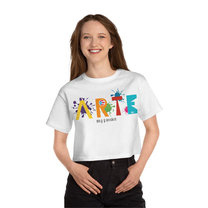 Arte My Passion Bandera Puerto Rico  Flowy Cropped Tee
