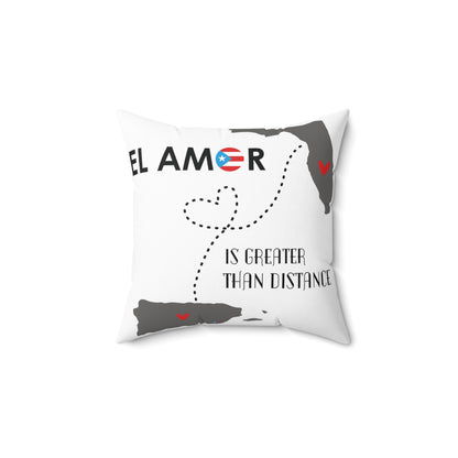 El Amor is Greater than Distance Florida Spun Polyester Square Pillow