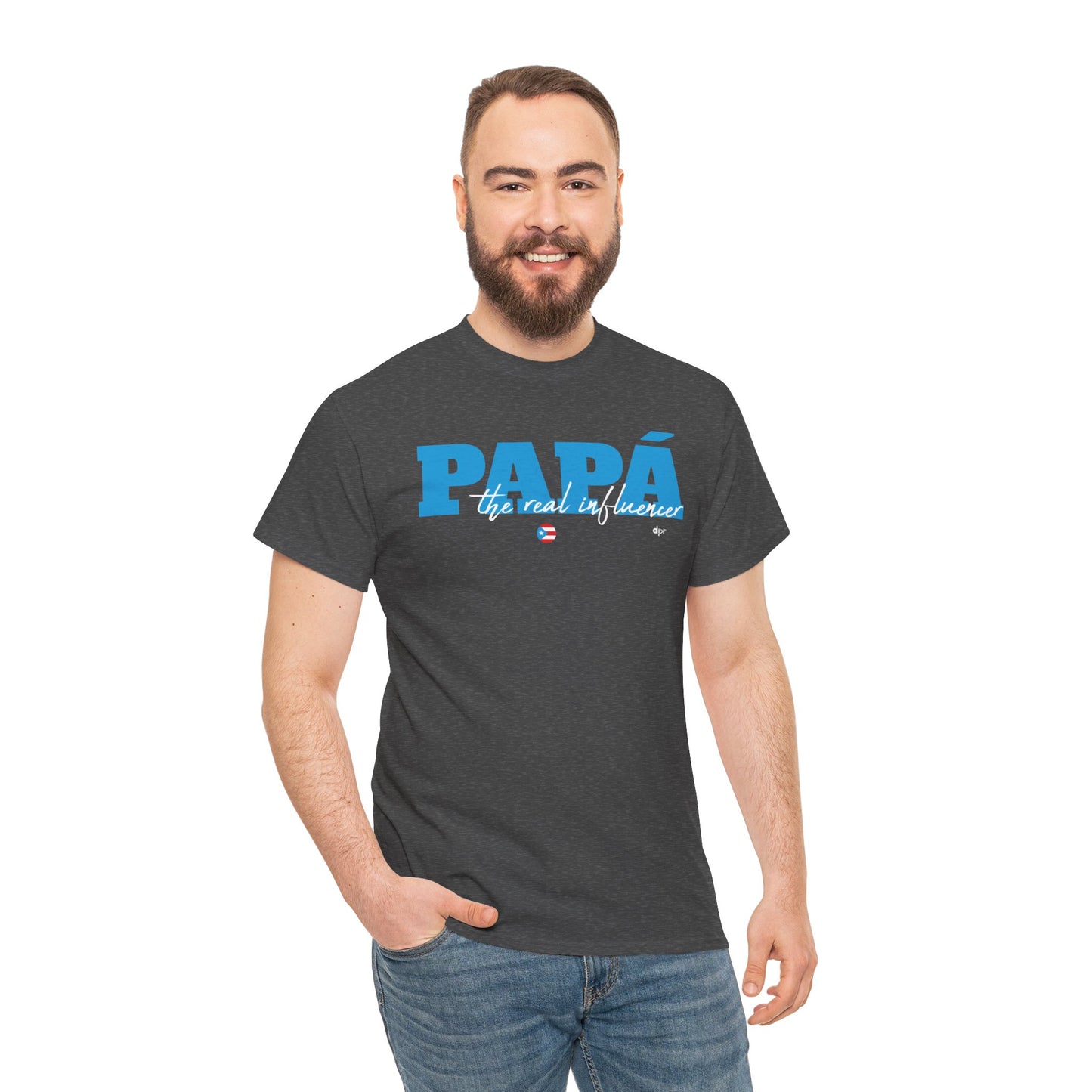 Papá The Real Influencer Blue Heavy Cotton Tee
