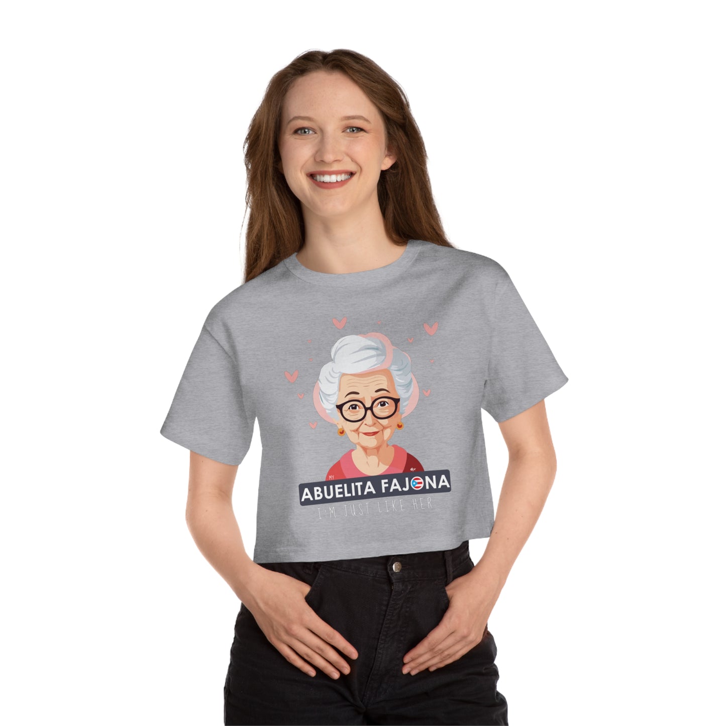 Remembering My Abuelita Fajona Flowy Cropped Tee