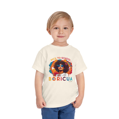 Back to School Boricua Girl Flow Toddler Short Sleeve Tee