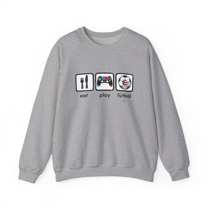 Eat Play Soccer Puerto Rican Flag Heavy Blend™ Crewneck Sweatshirt