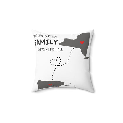 The Love Between Family Knows No Distance New York Spun Polyester Square Pillow