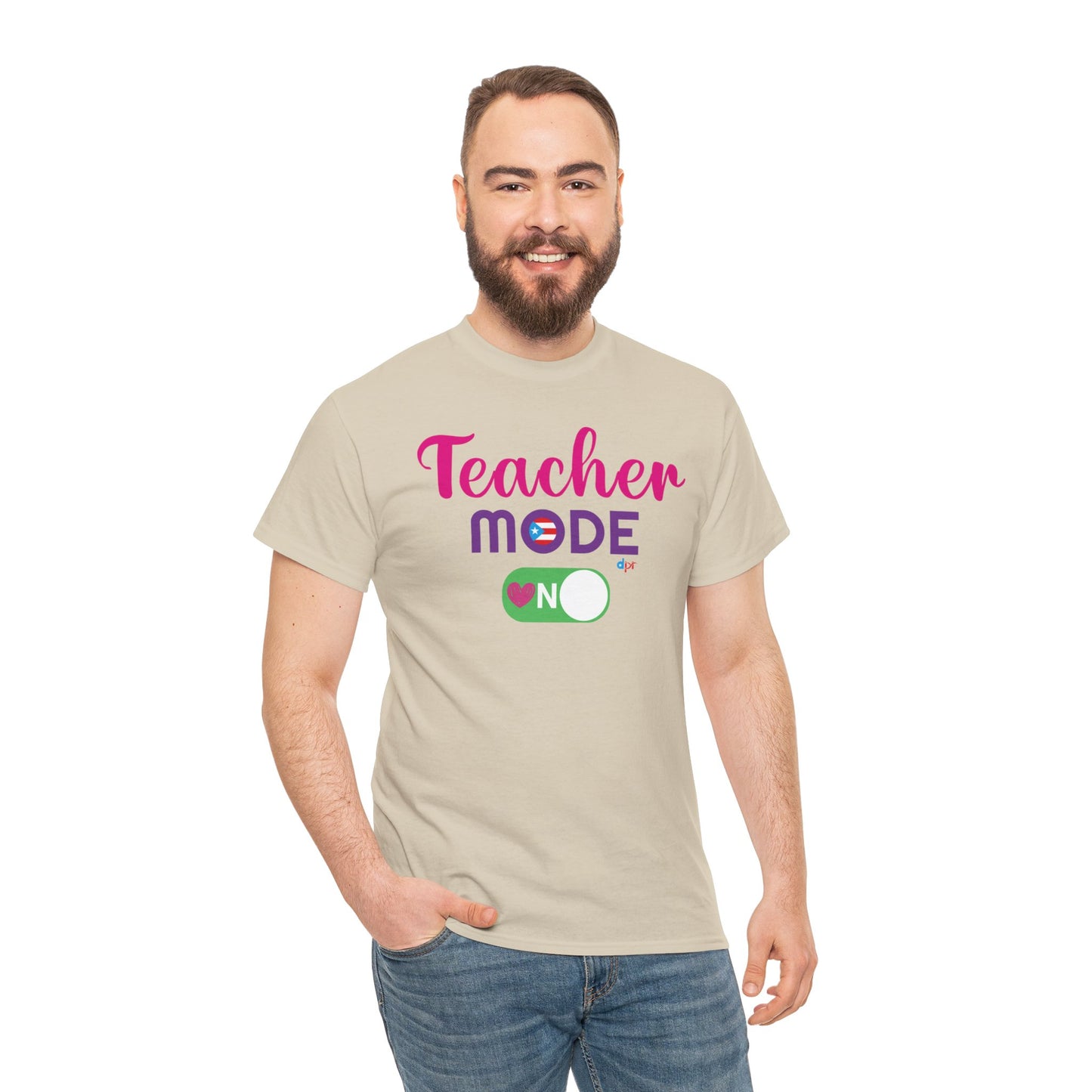 Teacher Mode ON - Back to School Boricua Teacher Heavy Cotton Tee