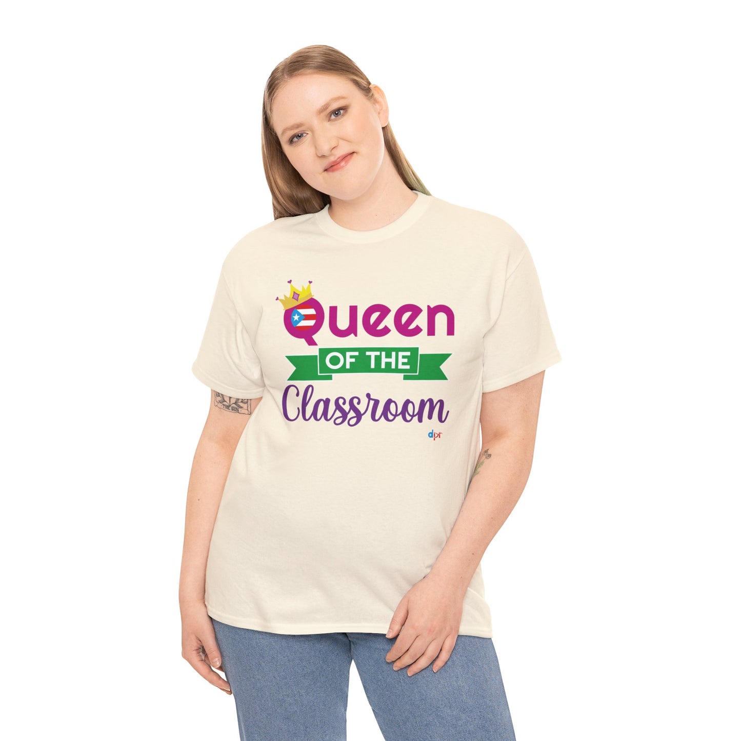 Queen of the Classroom - Back to School Boricua Teacher Heavy Cotton Tee
