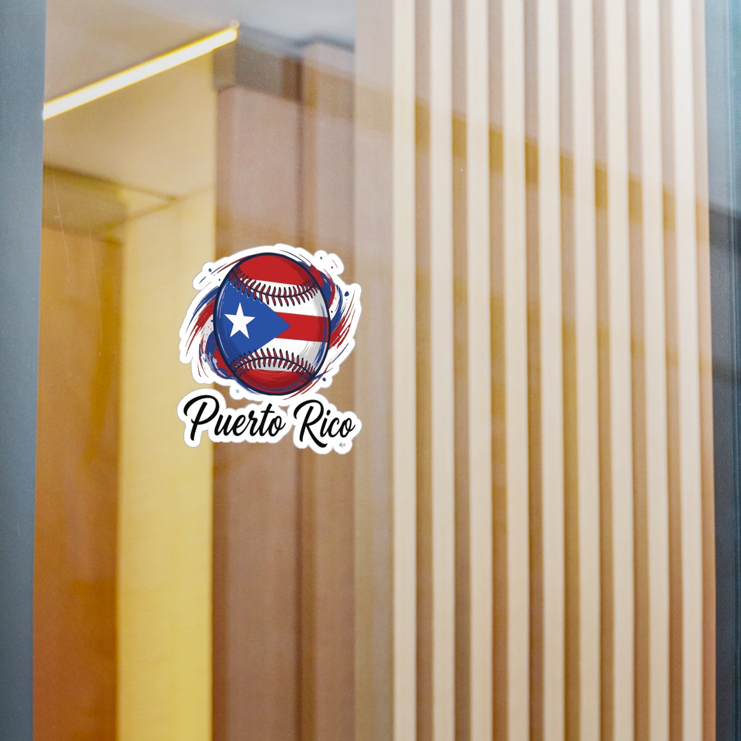 Puerto Rico Baseball Flag Waterproof Kiss-Cut Vinyl Decal
