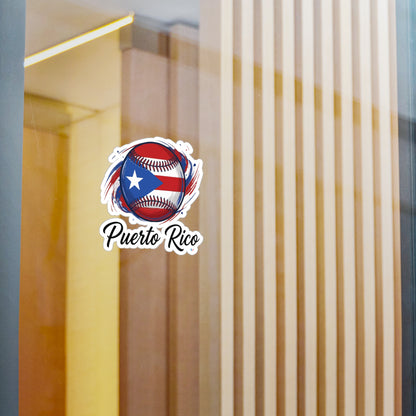 Puerto Rico Baseball Flag Waterproof Kiss-Cut Vinyl Decal