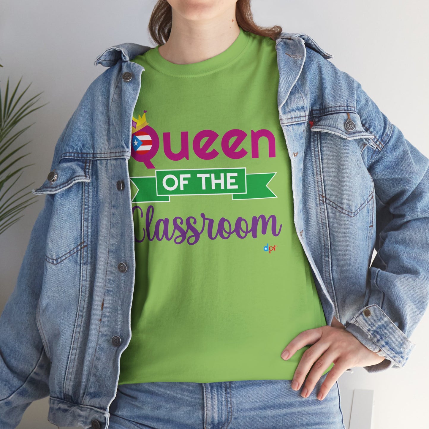 Queen of the Classroom - Back to School Boricua Teacher Heavy Cotton Tee