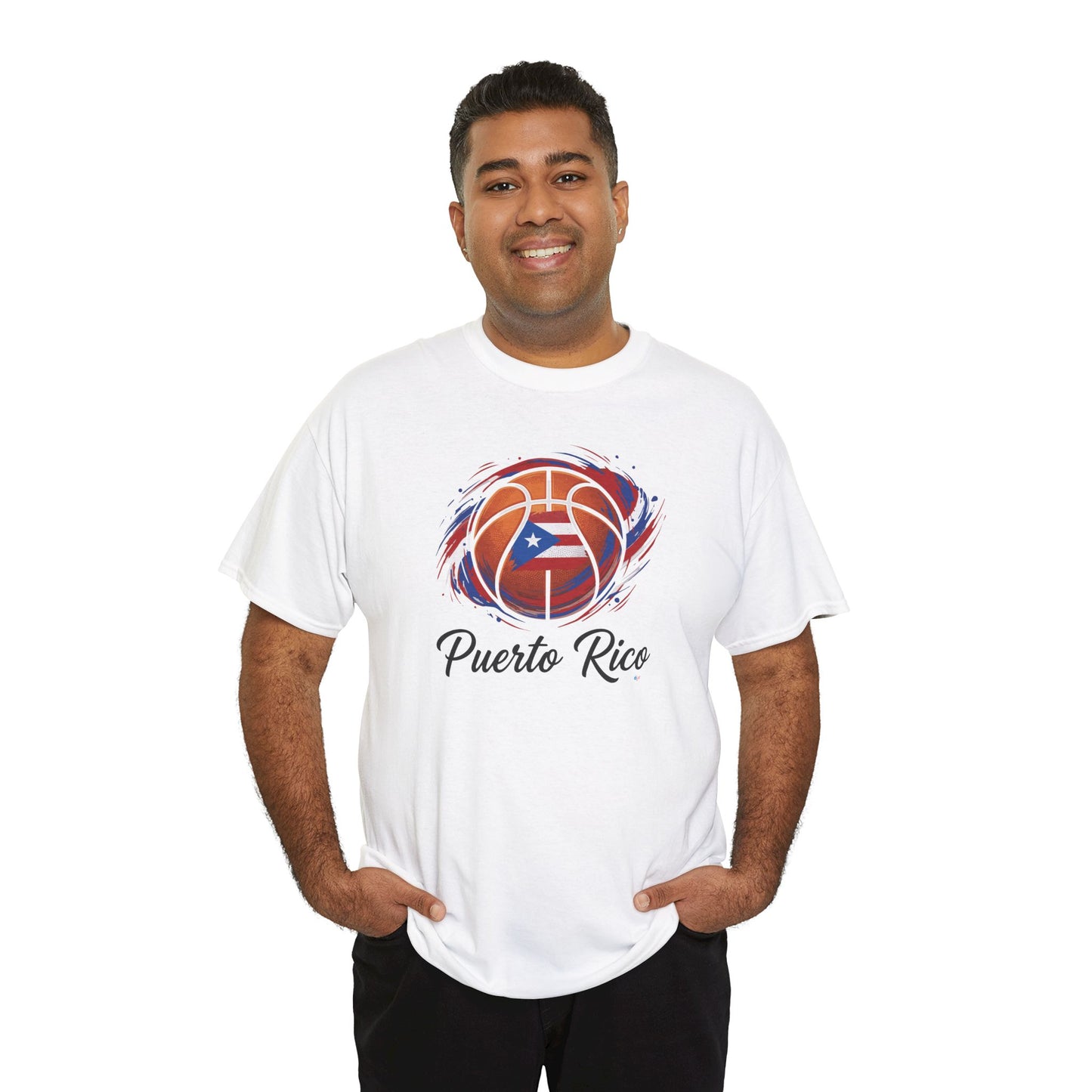 Puerto Rico Basketball Flag | Unisex Heavy Cotton T-Shirt