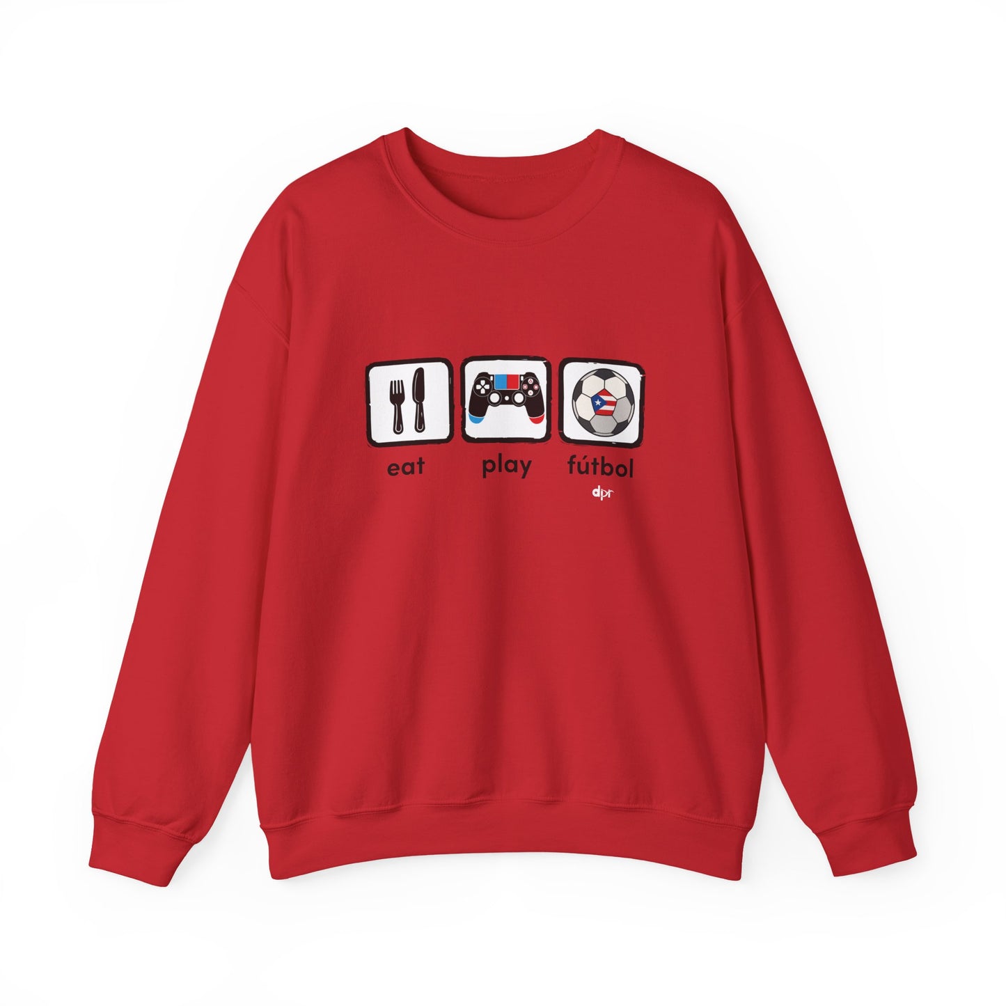 Eat Play Soccer Puerto Rican Flag Heavy Blend™ Crewneck Sweatshirt