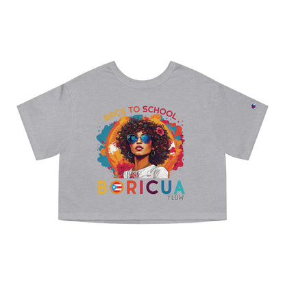 Back To School Boricua Girl Flow T Shirt Flowy Cropped Tee