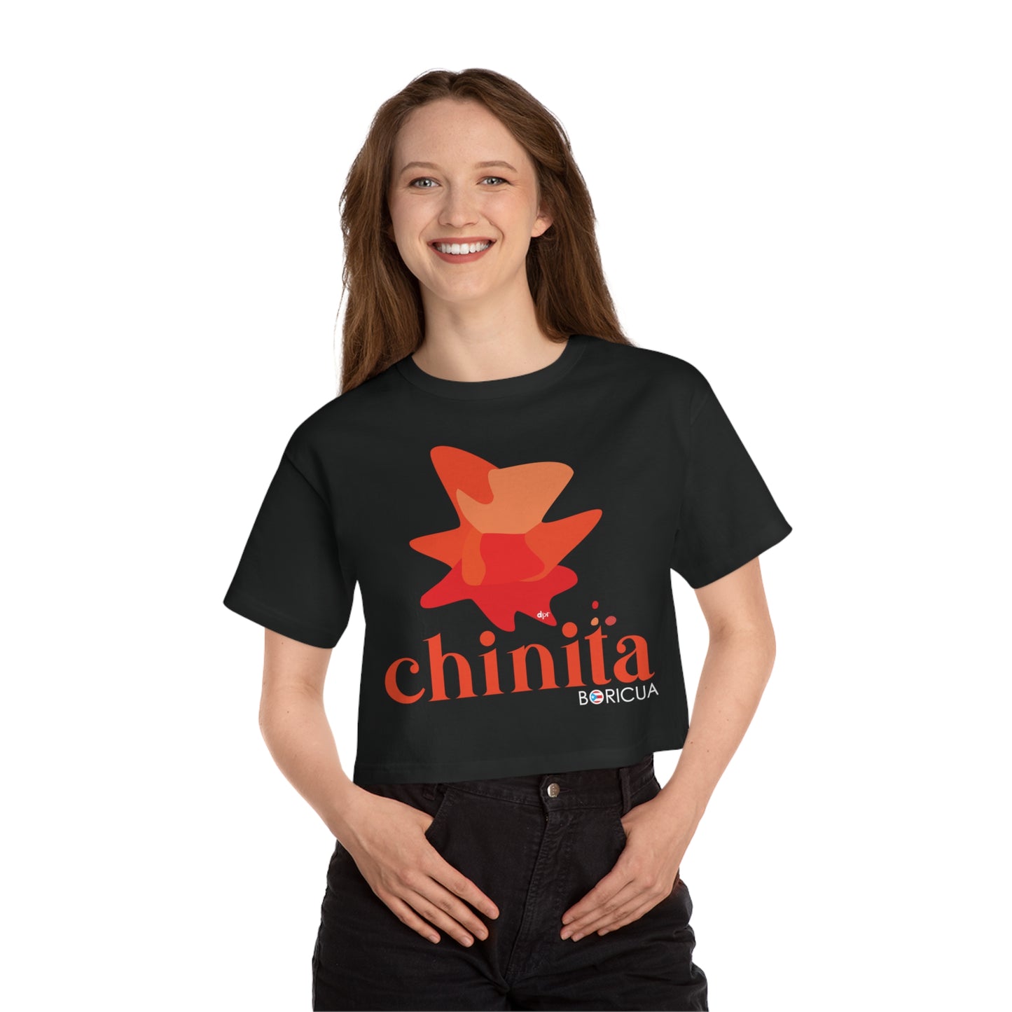 Chinita Boricua Flowy Cropped Tee