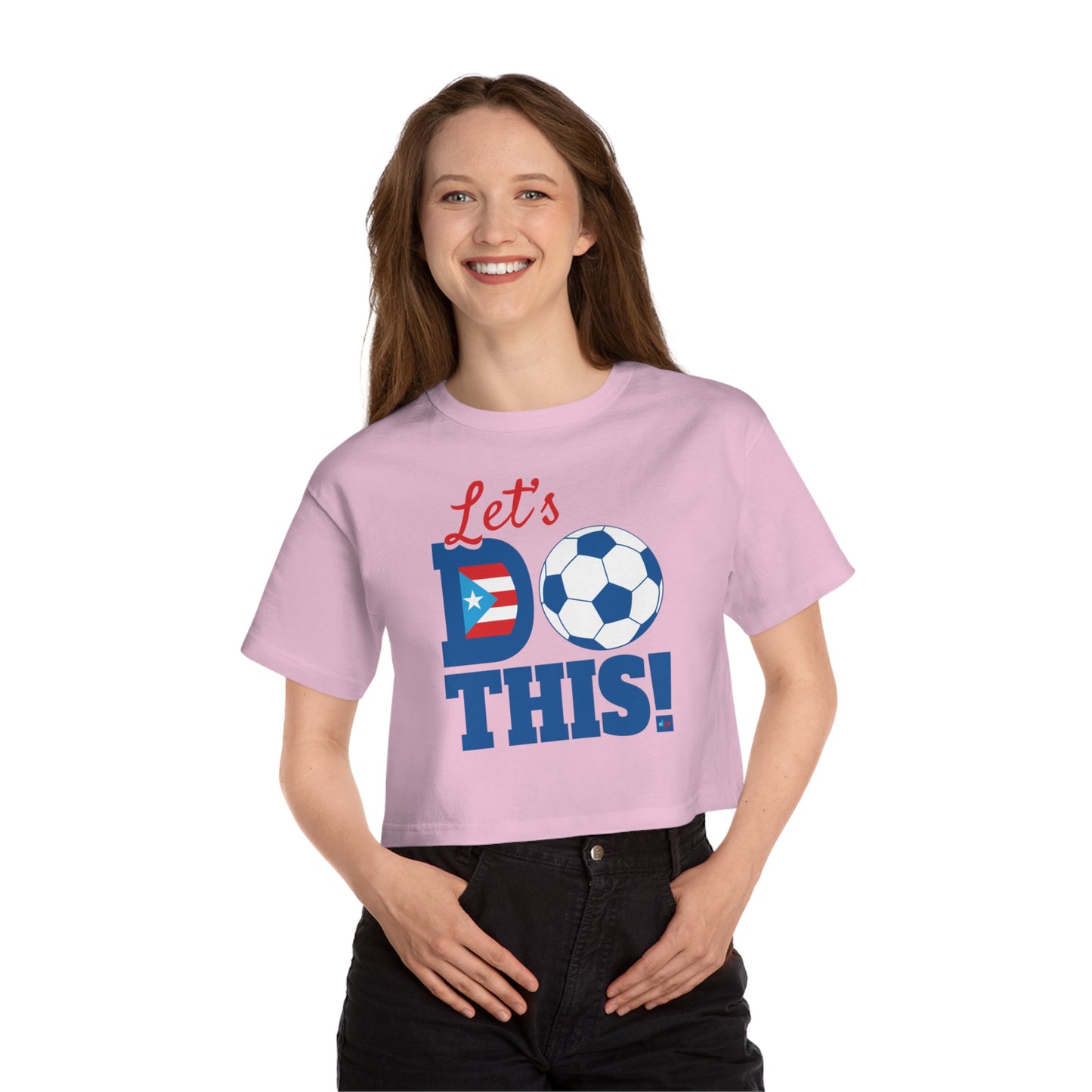 Let's Do This Women's Flowy Cropped Tee | Puerto Rico Soccer Shirt