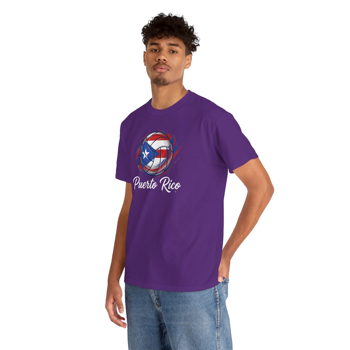 Puerto Rico Volleyball Flag | Unisex Heavy Cotton T-Shirt