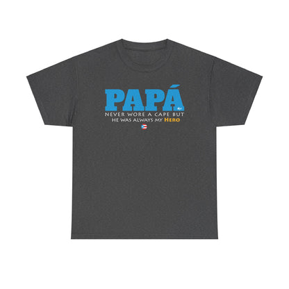 Papá My Hero Blue Heavy Cotton Tee