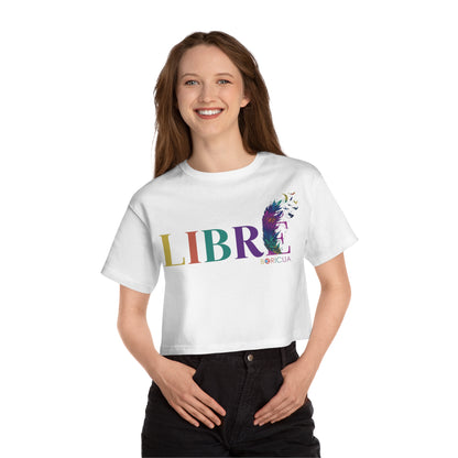 LIBRE BORICUA Flowy Cropped Tee