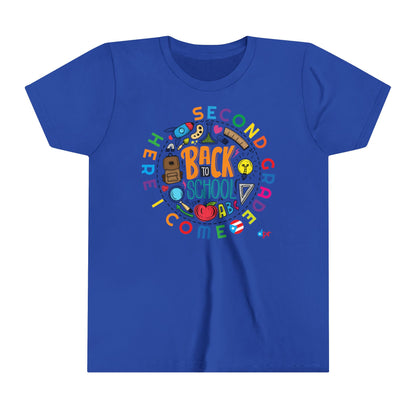 Back to School Boricua Girl Youth Short Sleeve Tee