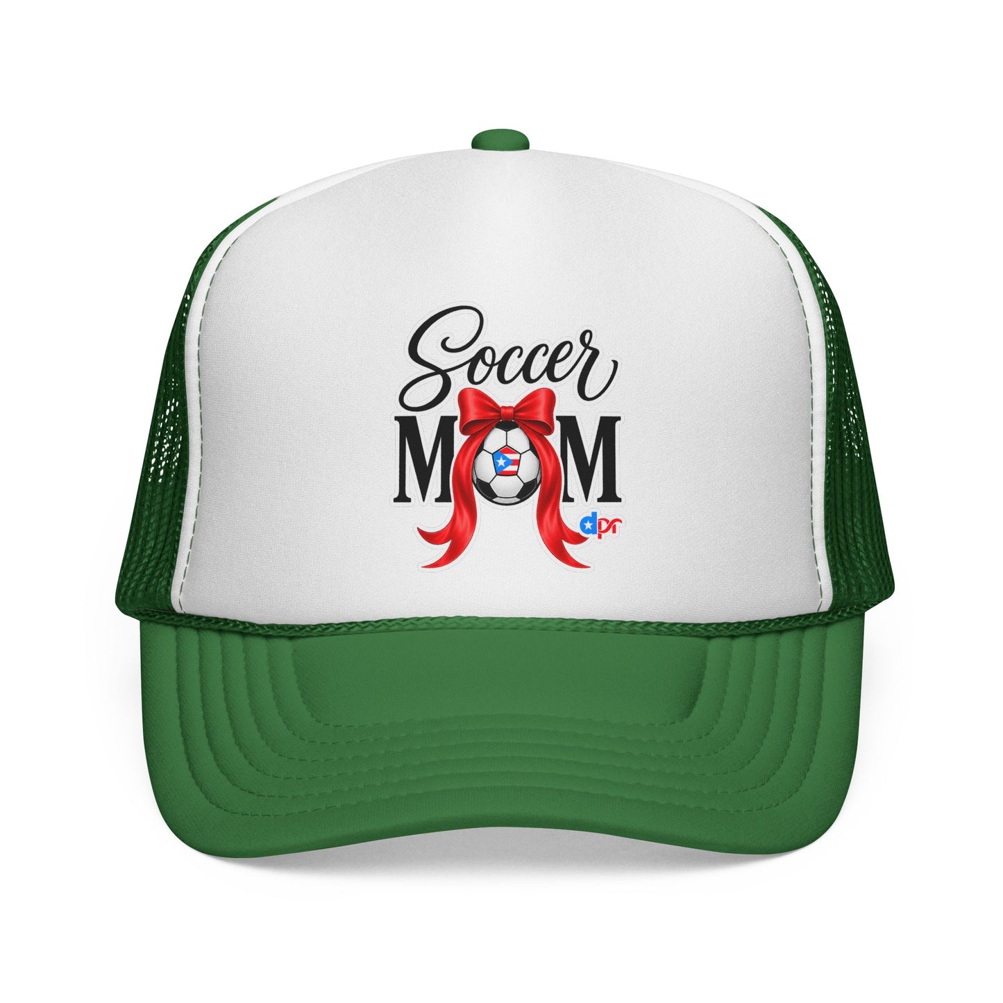 Soccer Mom Boricua Red Bow Puerto Rican Flag Trucker Caps FREE SHIPPING