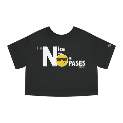 I'm Nice Boricua Flowy Cropped Tee