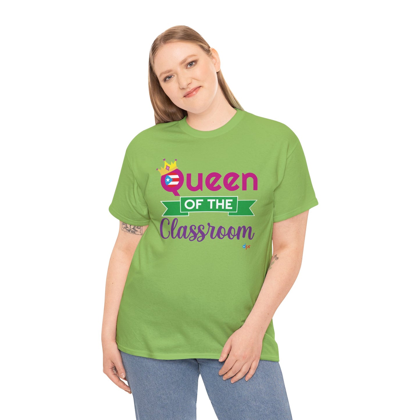 Queen of the Classroom - Back to School Boricua Teacher Heavy Cotton Tee