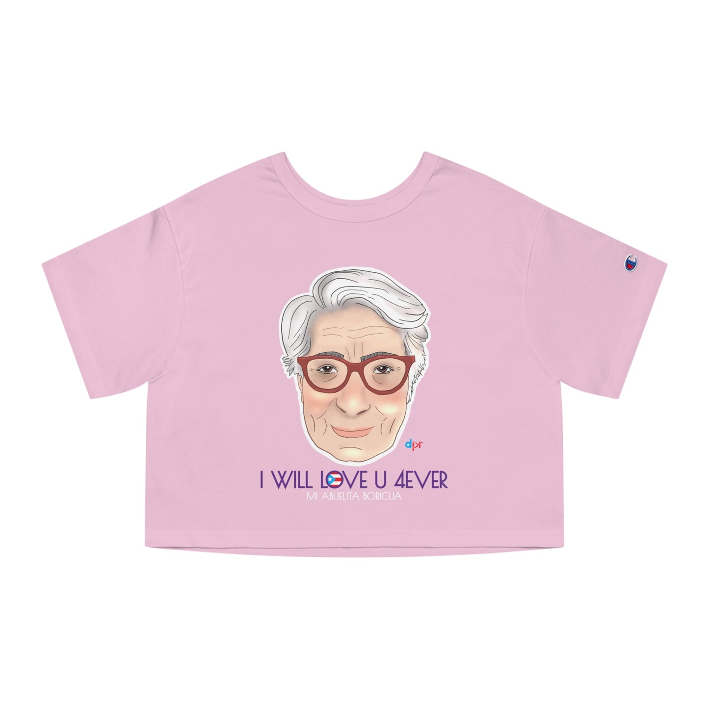 I Will Love You Forever Abuelita Boricua Women's Flowy Cropped Tee