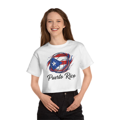 Puerto Rico Volleyball Women's Flowy Cropped Tee | Puerto Rican Volleyball Shirt