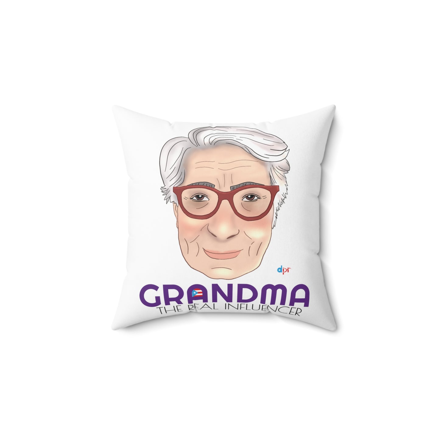 Grandma The Real Influencer Spun Polyester Square Pillow