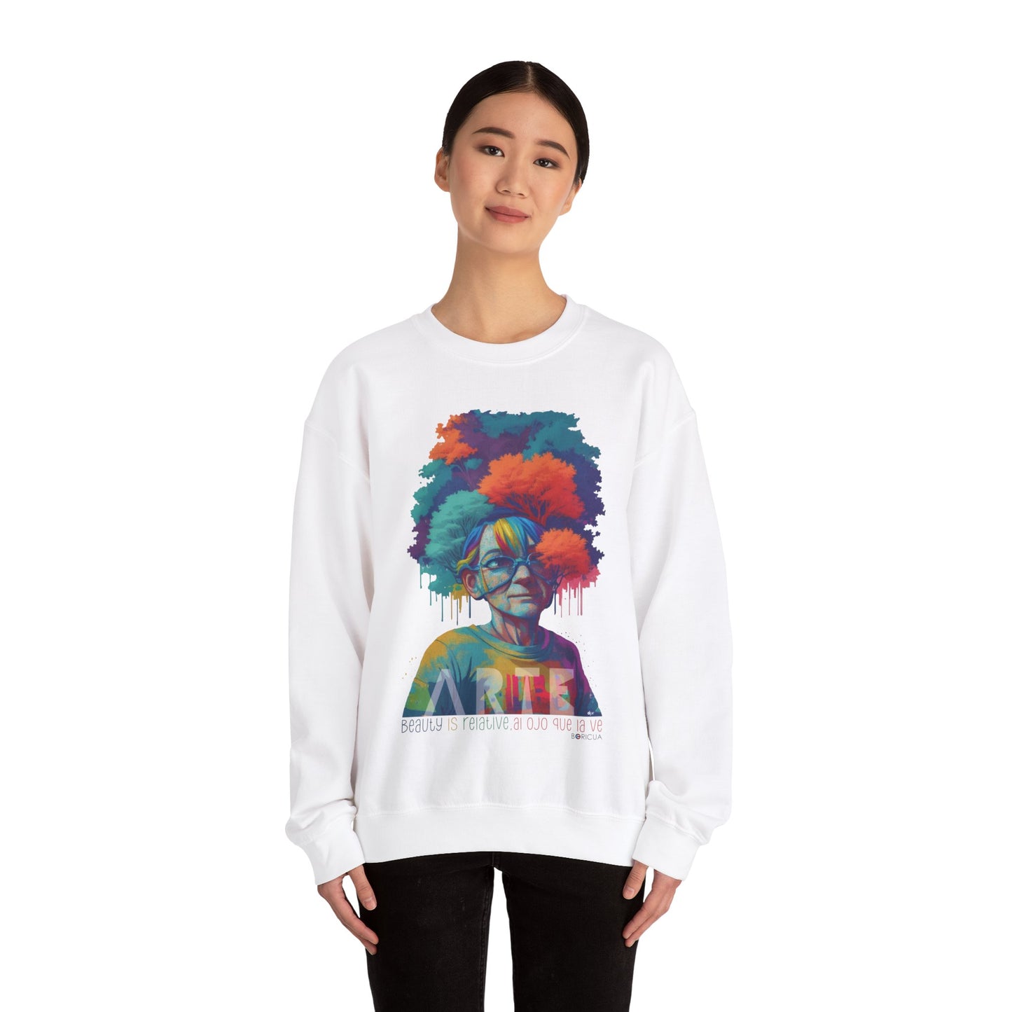 Belleza Relativa Boricua Heavy Blend™ Crewneck Sweaters