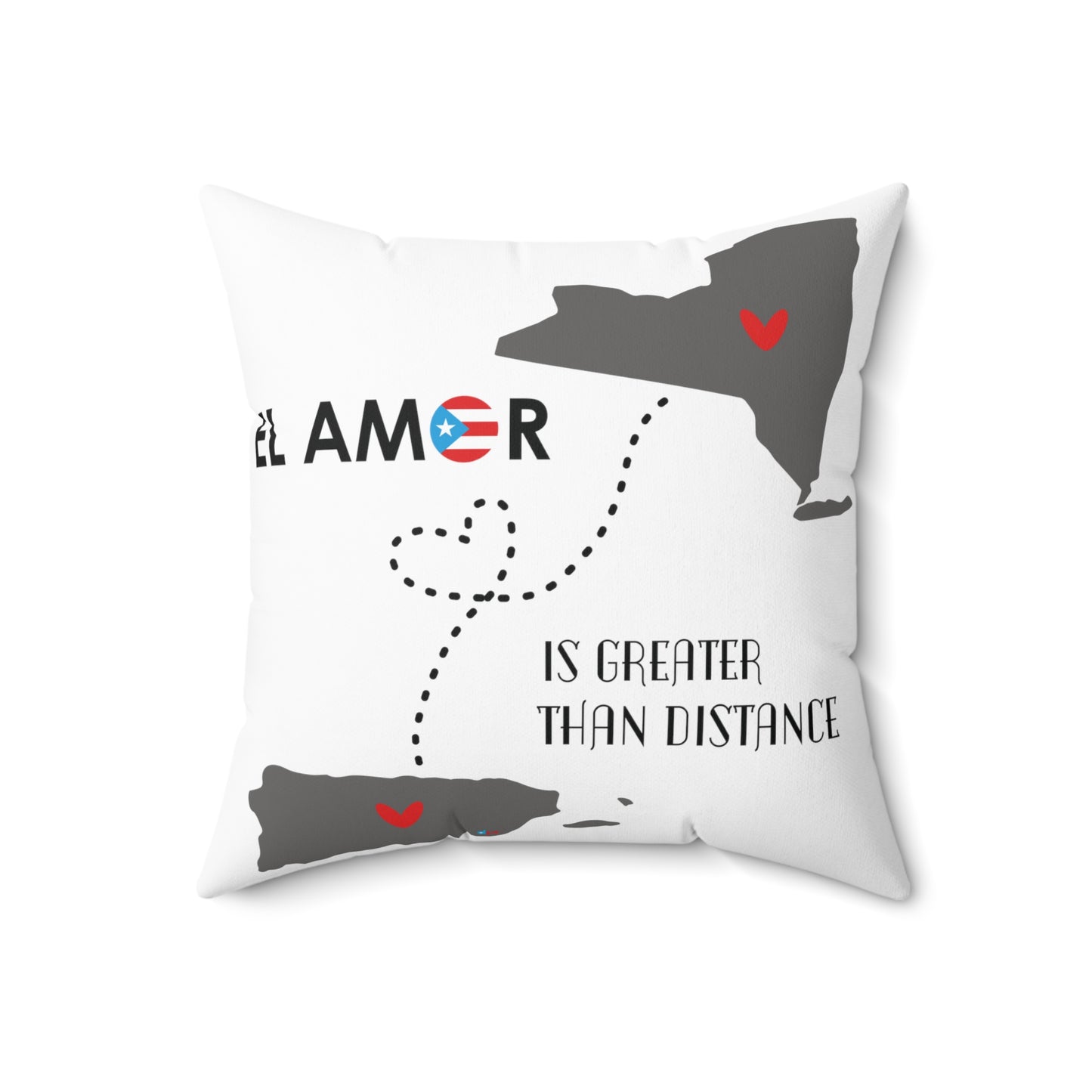 El Amor is Greater than Distance New York Spun Polyester Square Pillow