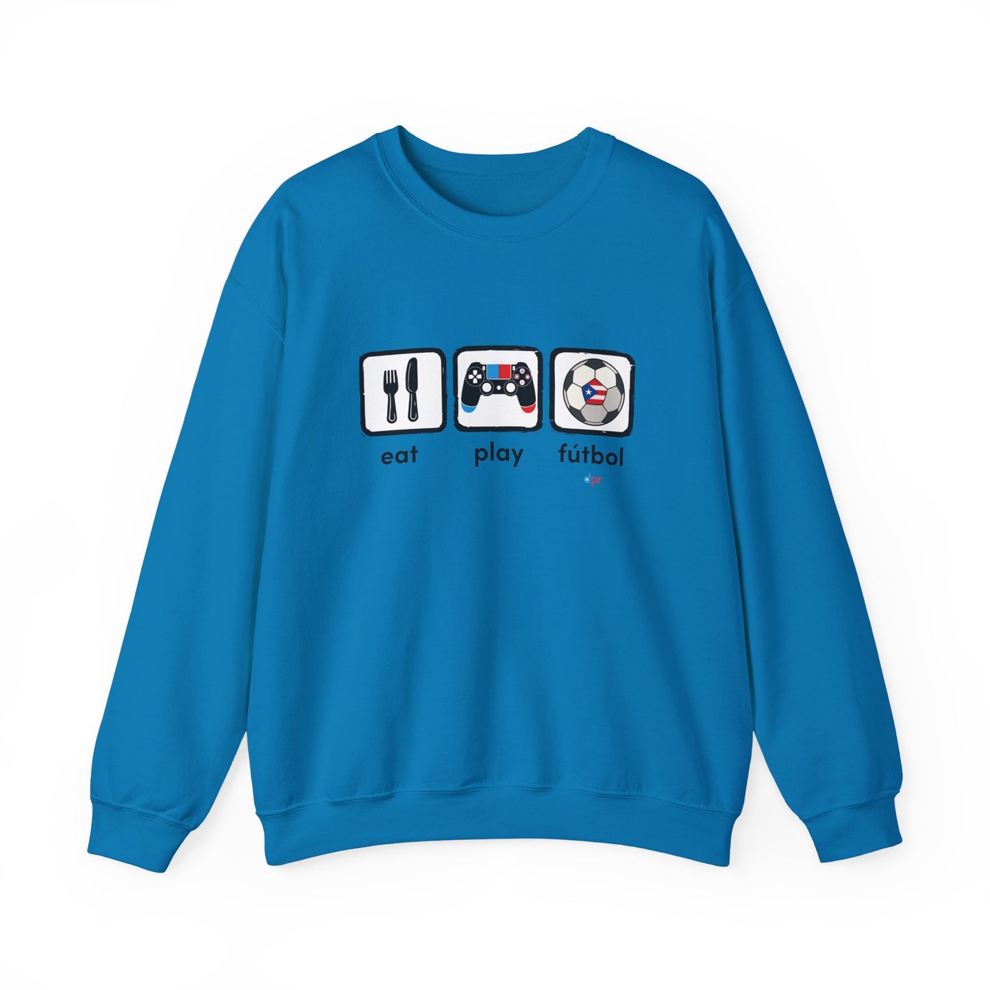 Eat Play Soccer Puerto Rican Flag Heavy Blend™ Crewneck Sweatshirt