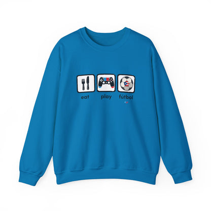 Eat Play Soccer Puerto Rican Flag Heavy Blend™ Crewneck Sweatshirt