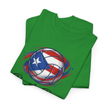 Puerto Rico Volleyball Flag | Unisex Heavy Cotton T-Shirt