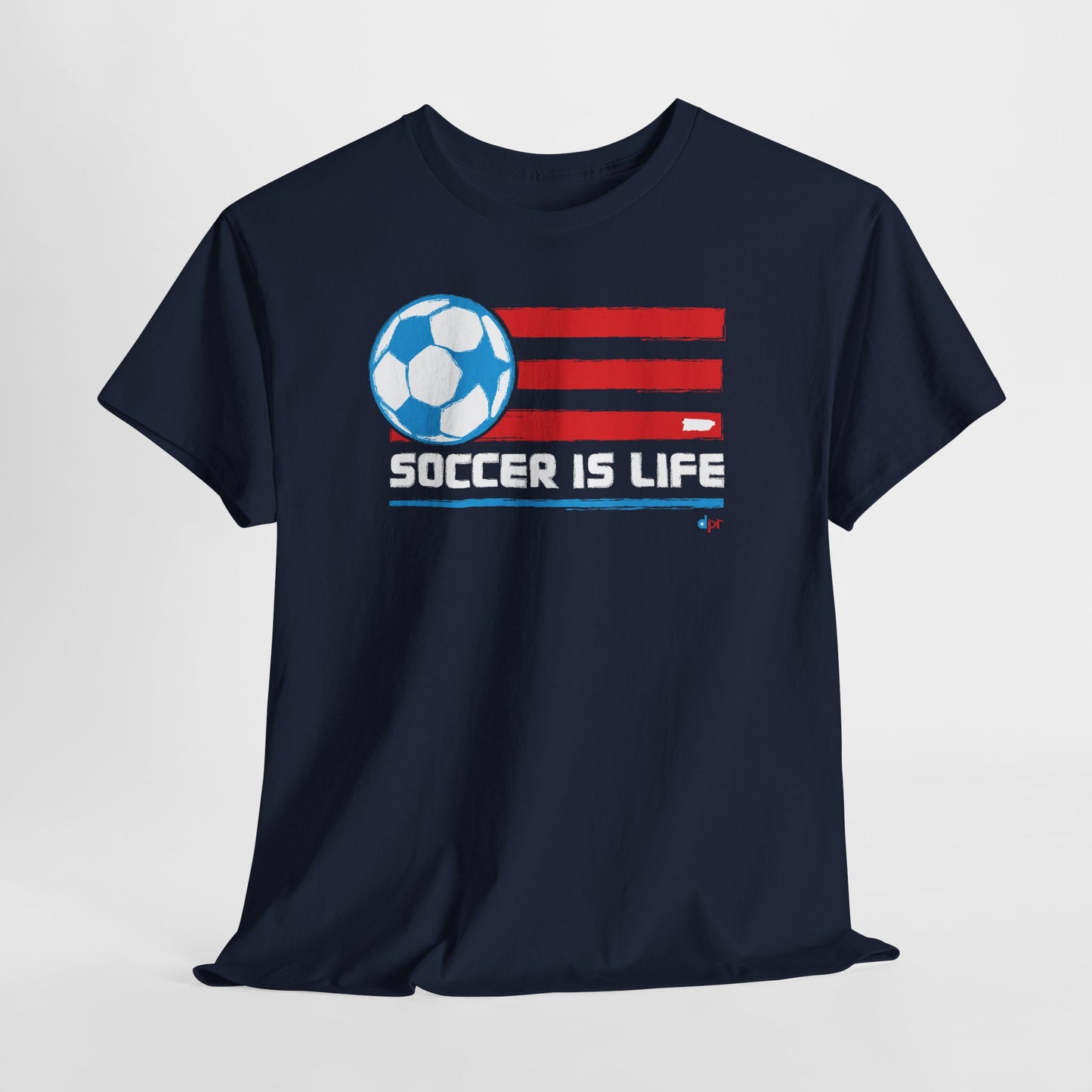 Proud Dad Soccer Boricua Unisex Heavy Cotton Tee