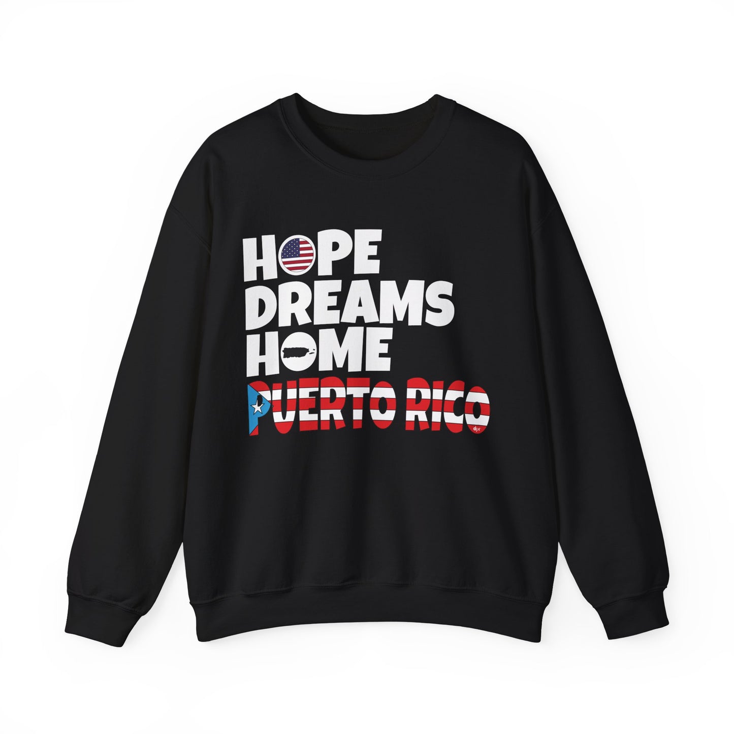 HOPE DREAMS HOME BANDERA Puerto Rico Heavy Blend™ Crewneck Sweaters