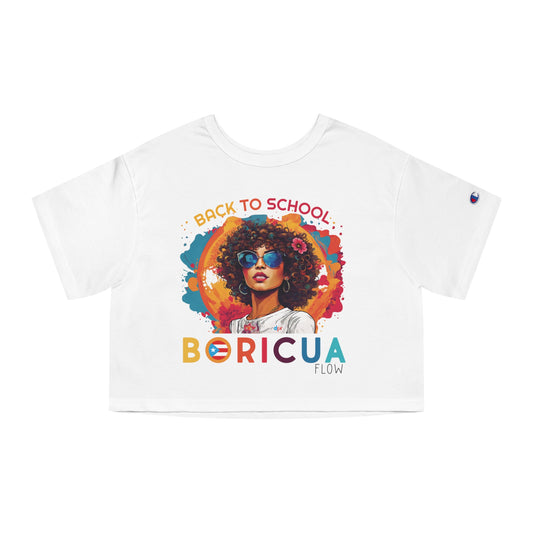 Back To School Boricua Girl Flow T Shirt Flowy Cropped Tee
