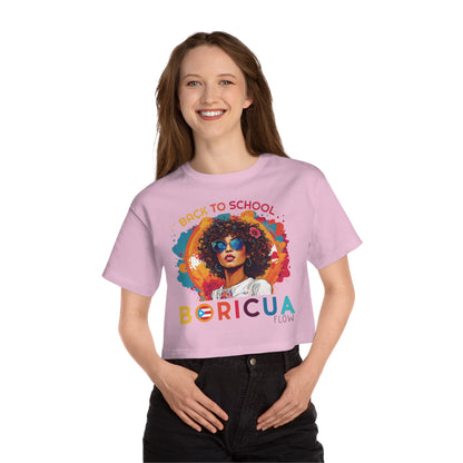 Back To School Boricua Girl Flow T Shirt Flowy Cropped Tee
