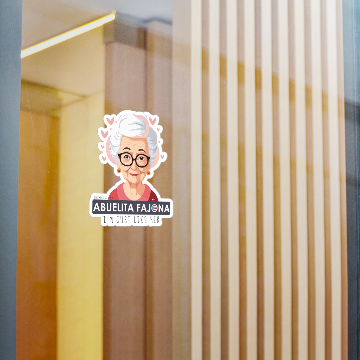 Remembering Mi Abuelita Fajona Waterproof Kiss-Cut Vinyl Decals