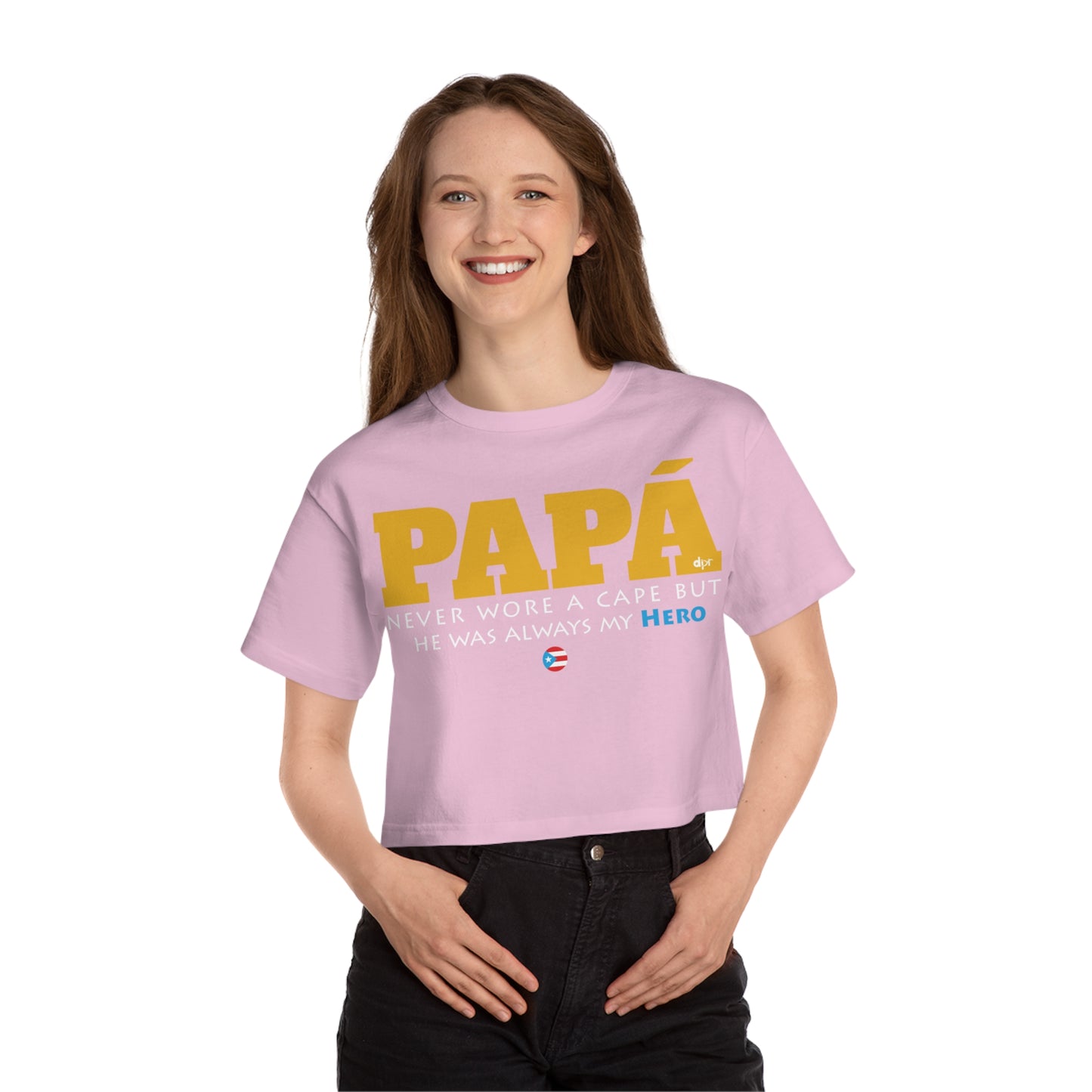 Papá My Hero Yellow Women's Flowy Cropped Tee
