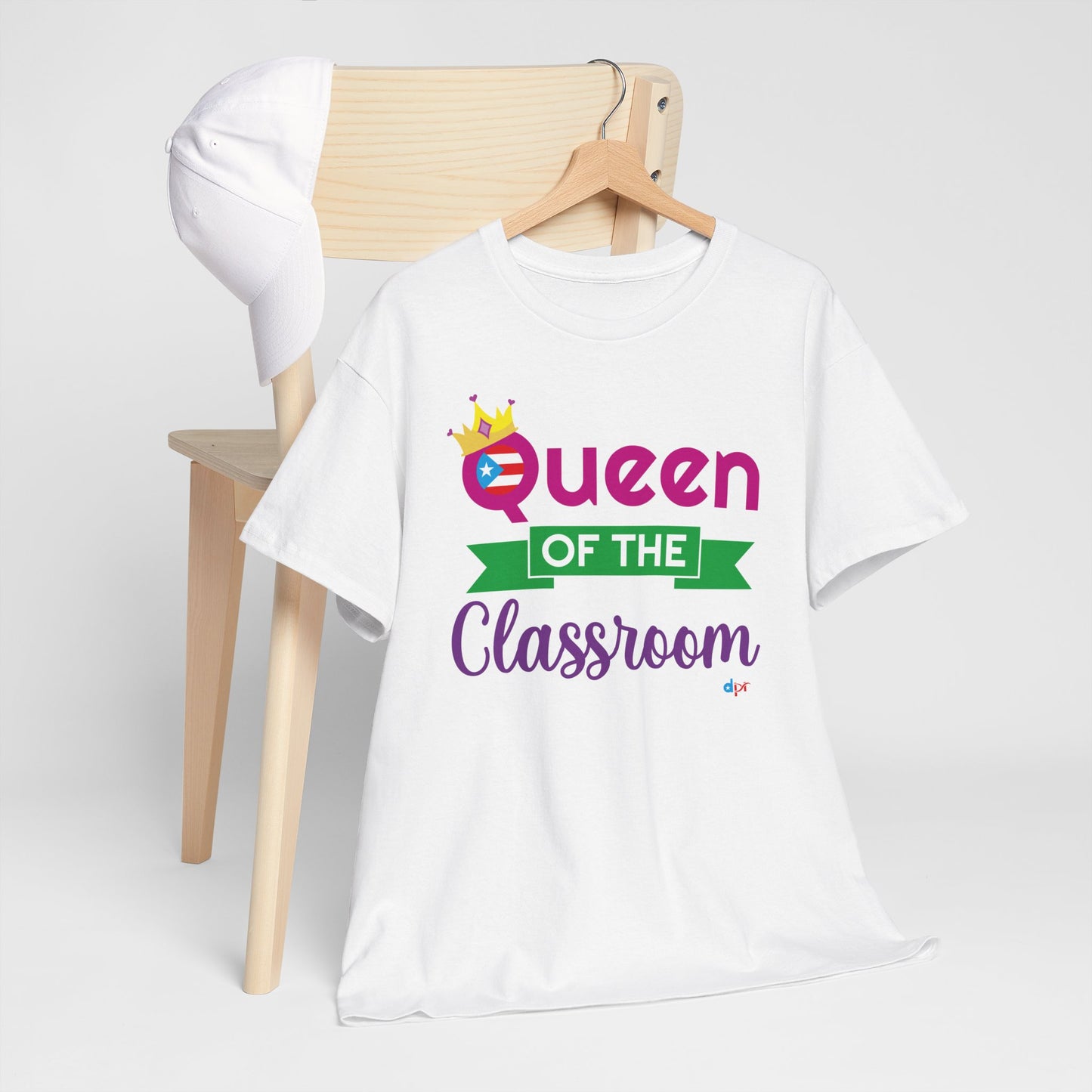 Queen of the Classroom - Back to School Boricua Teacher Heavy Cotton Tee