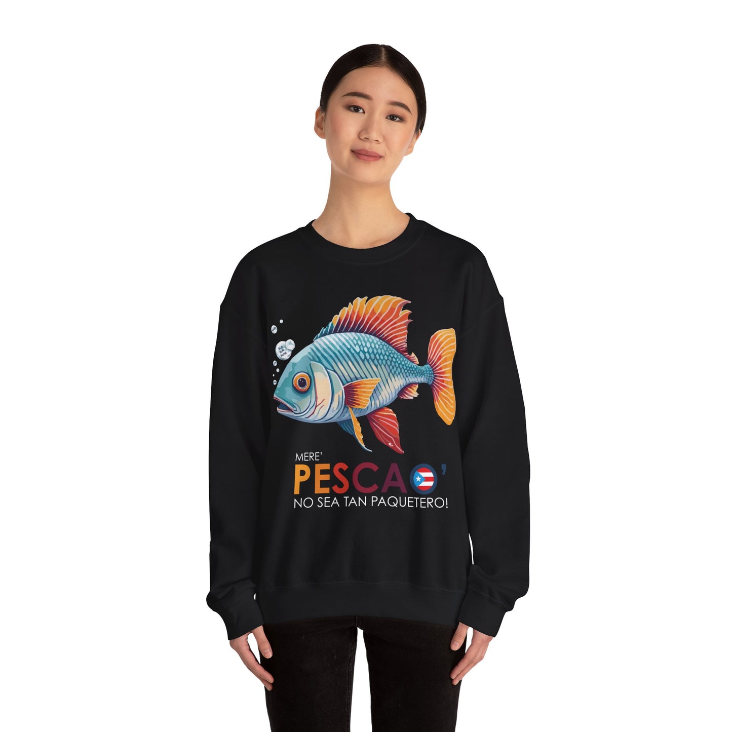 Mere' Pescao No sea tan Paquetero Unisex Heavy Blend™ Crewneck Sweaters