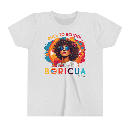 Back to School Boricua Girl Flow Youth Short Sleeve Tee