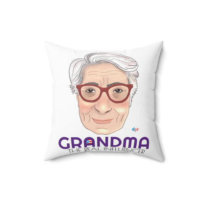 Grandma The Real Influencer Spun Polyester Square Pillow