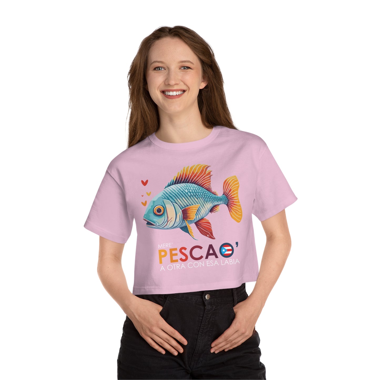 Mere' Pescao a otra con esa labia Flowy Cropped Tee